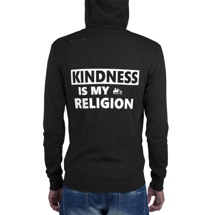Kindness is my Religion - Unisex zip hoodie - Image 6